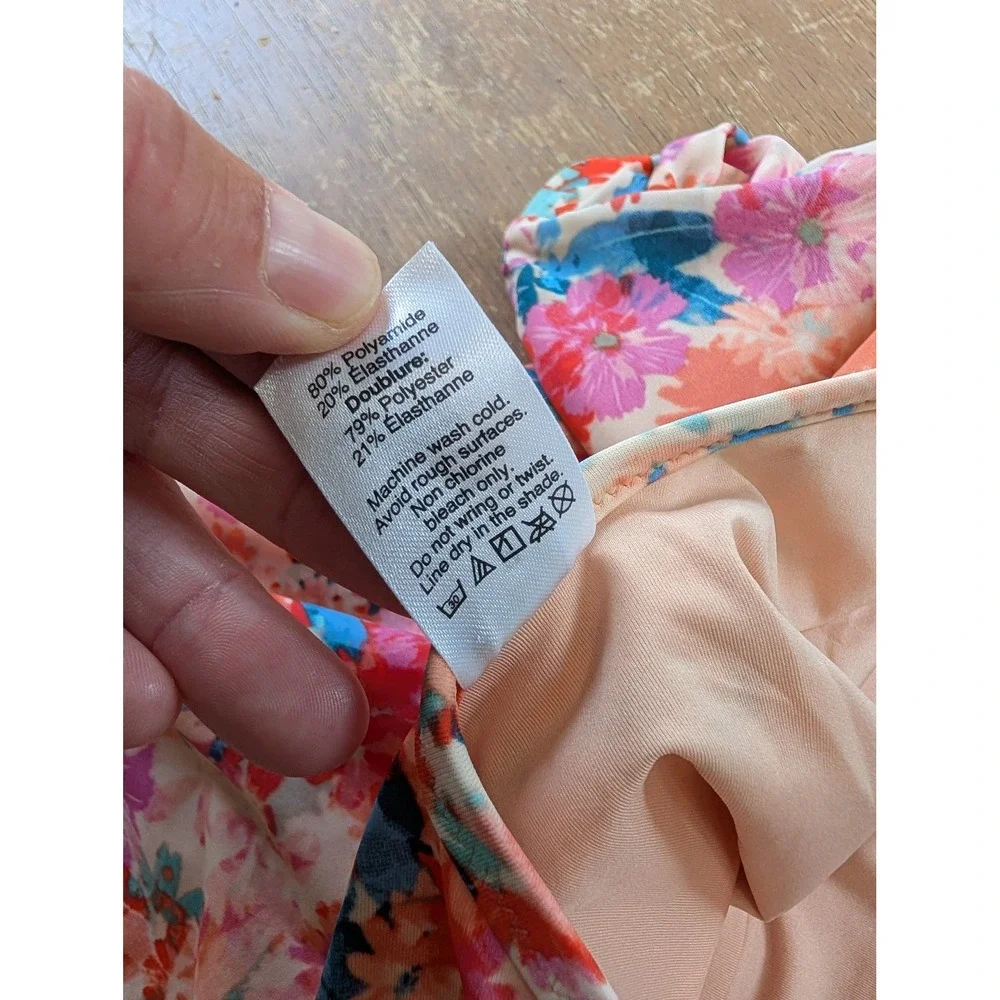 J. Crew Womens Floral Ruched Wrap Halter One Piece Swimsuit Multicolor medium M